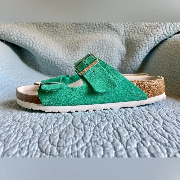 Rare Birkenstock Arizona Sandals in Emerald Green Suede. 38. Medium/Narr… - Picture 2 of 7